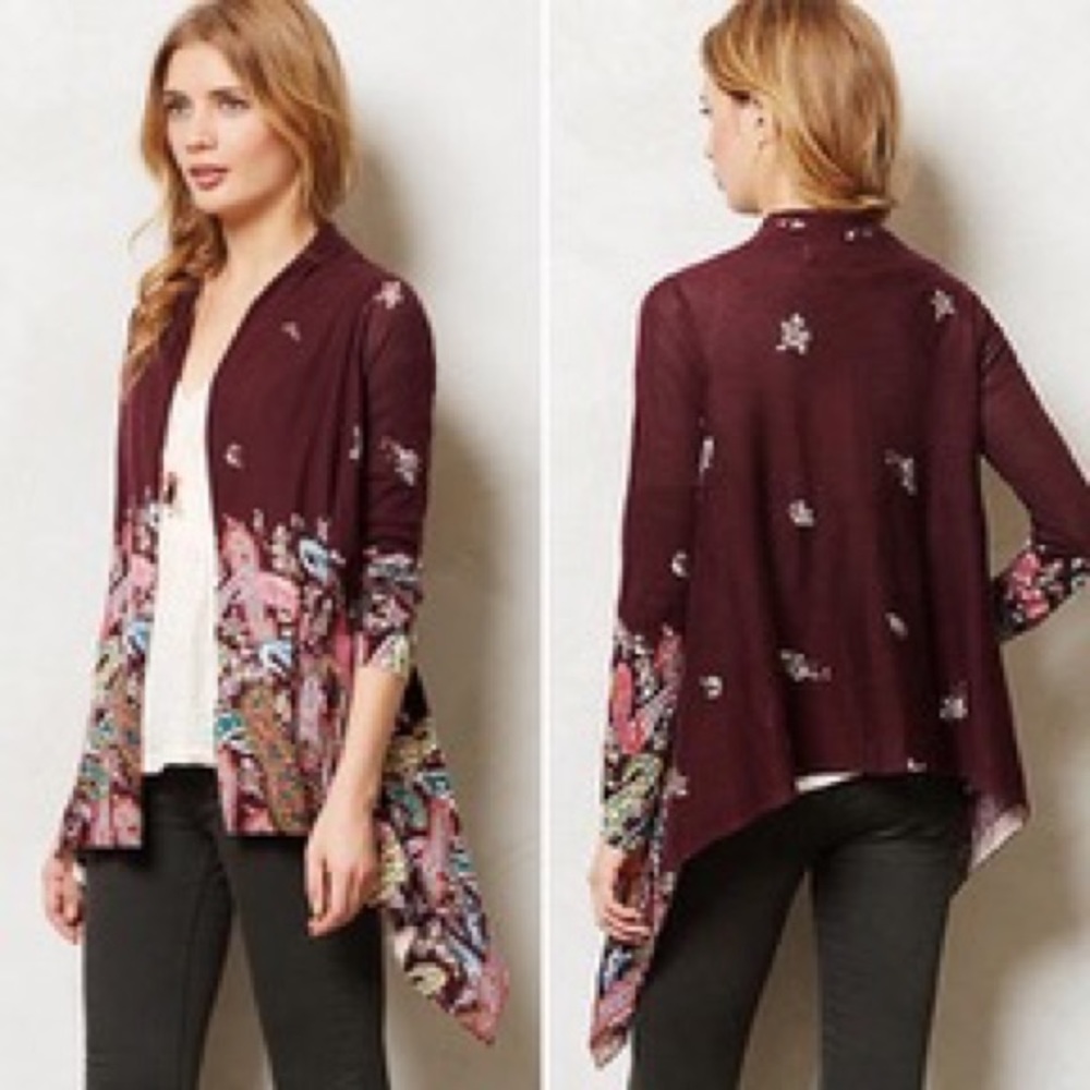 Anthropology Sparrow Azimuth Paisley Cardigan - Picture 2 of 7